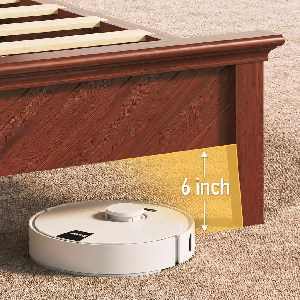 Solid Acacia Wood Queen Bed Frame with Headboard Mahogany Finish