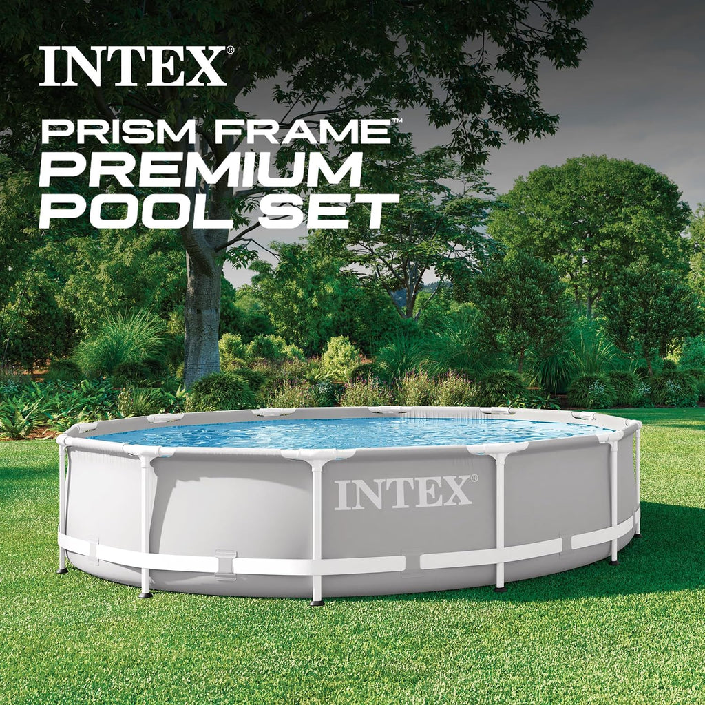 Prism Frame 12ft x 30in Round Above Ground Swimming Pool | 26710EH - Pool Only (Pump Not Included) - Reinforced Steel