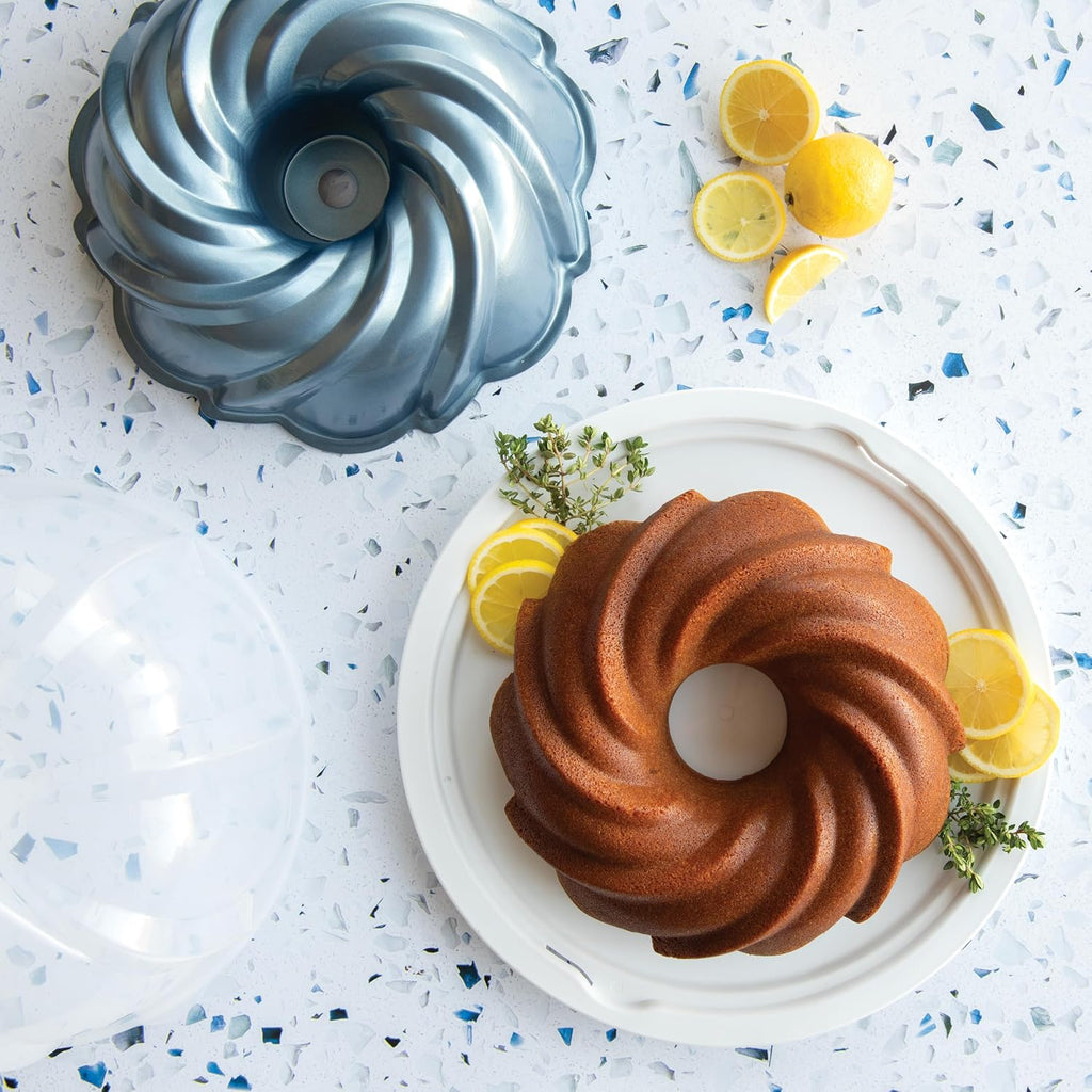 Formed Swirl Bundt with Keeper, 10 Cup, Twilight Blue