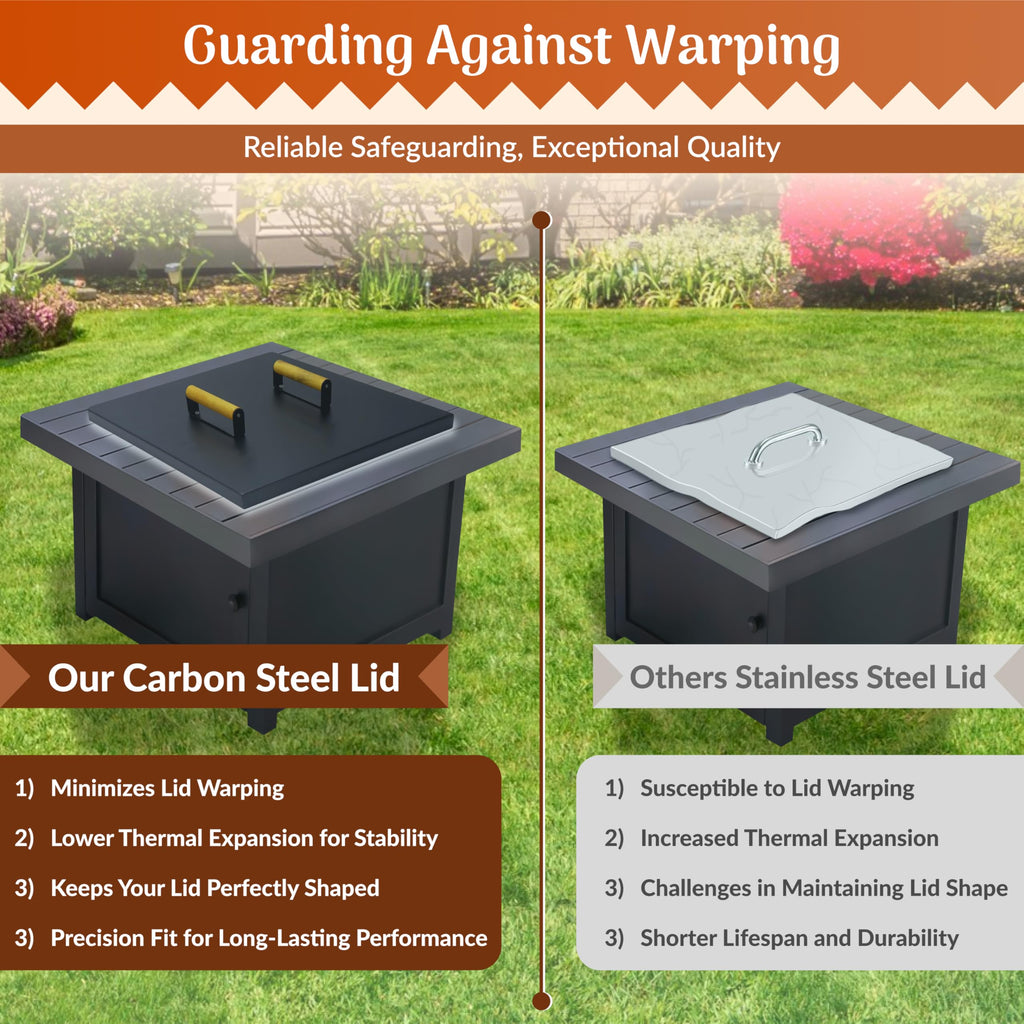 34 inch Square Fire Pit Lid Fit for 32" Fire Ring