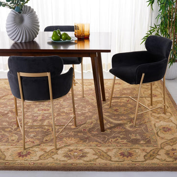 Antiquity Collection X-Large Area Rug - 12' x 15', Brown & Gold, Handmade Traditional Oriental Wool, Ideal for High