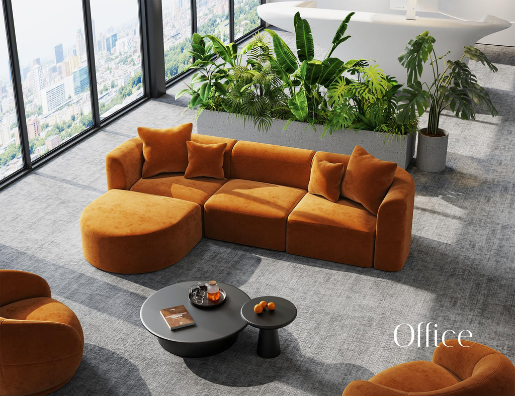 116" Modern Curved Sectional Modular Oversized Couches