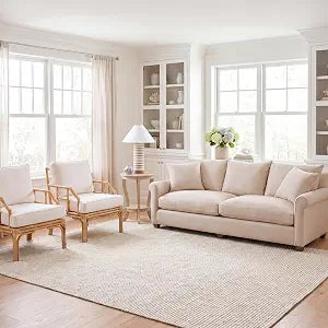 Natural Fiber Collection Area Rug - 9' x 12', Ivory, Handmade Farmhouse Jute, Ideal for High Traffic Areas in Living