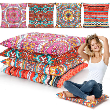 4 Pack 22 Inch Large Boho Floor Pillows Cushions Square