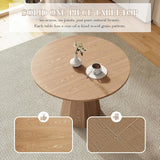 39” Round Solid Wood Dining Table for 4-5 People, Modern Pedestal Kitchen Table with Octagon Base, Circle