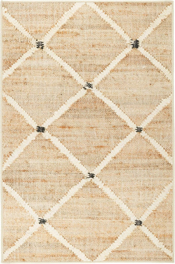 Dash and Albert Kali, Natural, 2' x 3', Diamond, Soft and Cozy, High Traffic, Lightweight, Anti-Slip