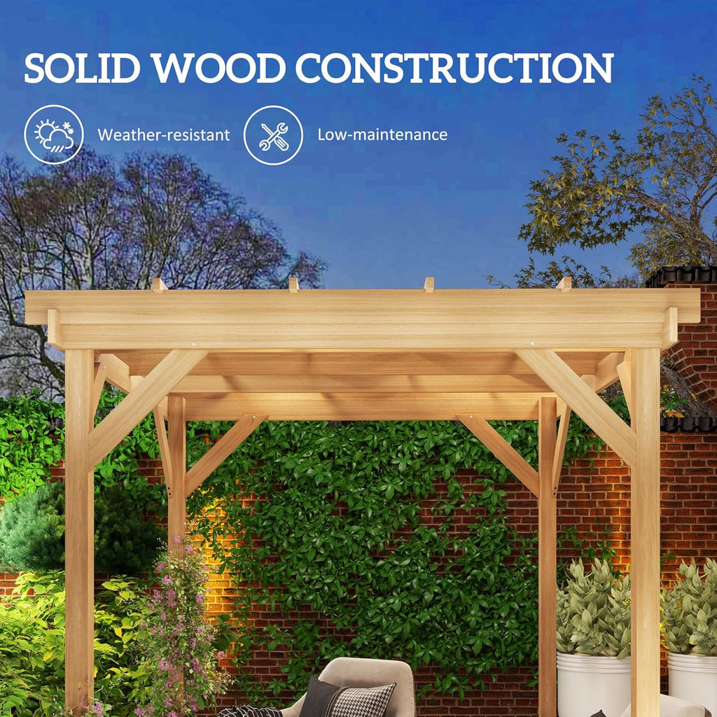 6.6' x 6.6' Outdoor Pergola with Stable Structure and Concrete Anchors