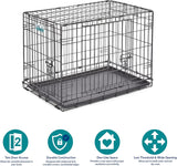 30-Inch iCrate for Medium Breeds, 21-40 lbs, Double Door Folding Dog Crate with Divider Panel