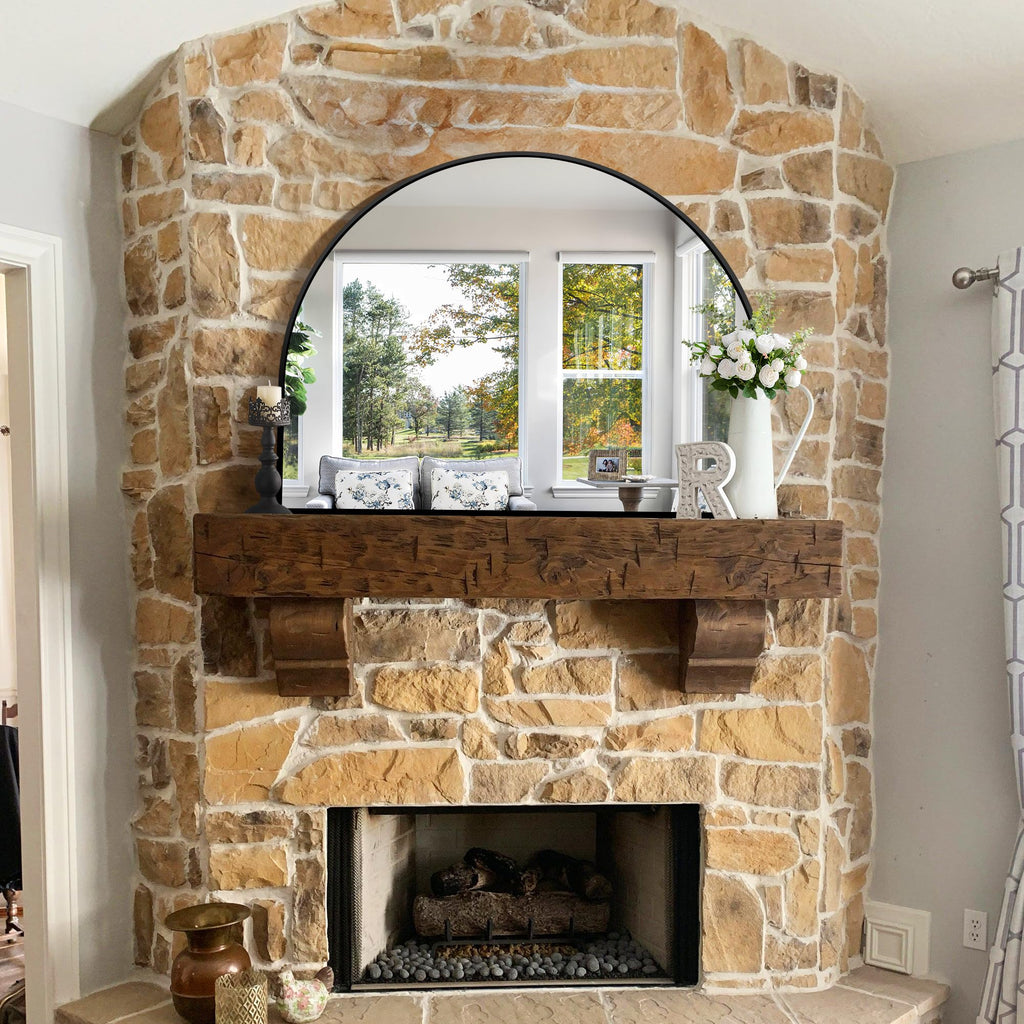 Arched Wall Mirror, 48"x36" Black Arched Mirror Table
