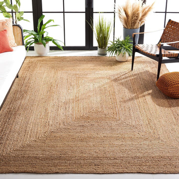Jute Braided Area Rug, 8x10 Feet (96x120 Inches) - Rustic Vintage Braided Reversible Rectangular Rug, Shag Rugs