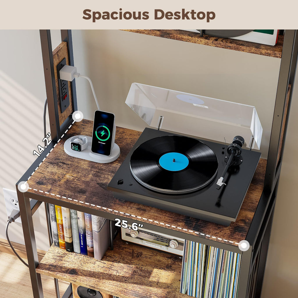 Record Player Stand with Storage, Turntable Stand