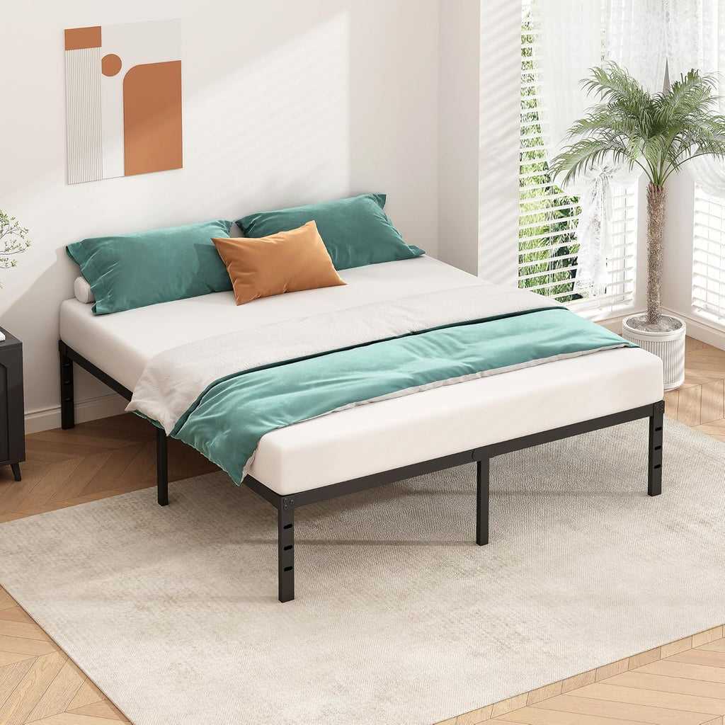 Metal Platform Bed Frame 14 Inch Tall,No Box Spring Needed,Full Bed with Heavy Duty Strong Support Slats,Easy to