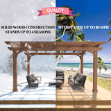 10' x 12' Patio Pergola, Cedar Wood Pergolas with Solid Stru - Image 6