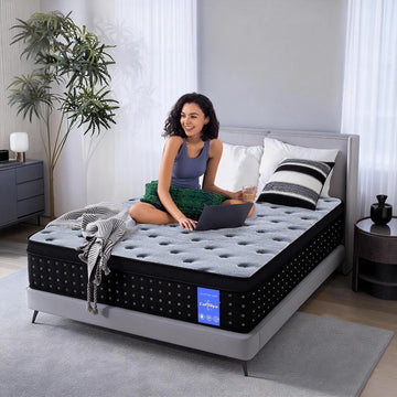 Full Size Mattress, 12 Inch Medium Firm Hybrid Mattress in a Box, Gel Memory Foam & Individually Pocketed Coils