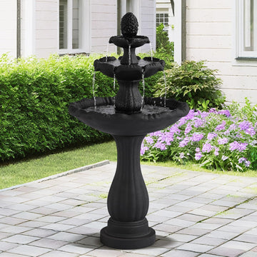Garden Water Fountain Outdoor, 47.3" High Large Roman Italian Waterfall Fountain for Outside