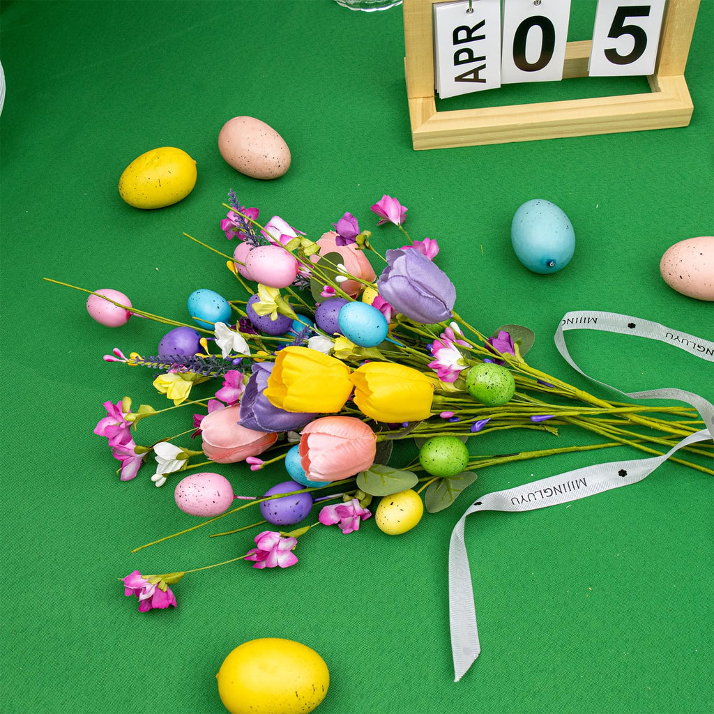 10 PCs Modern Easter Table Centerpiece Decorations 17 inches Rustic Easter Flowers Artificial for Decoration Colorful