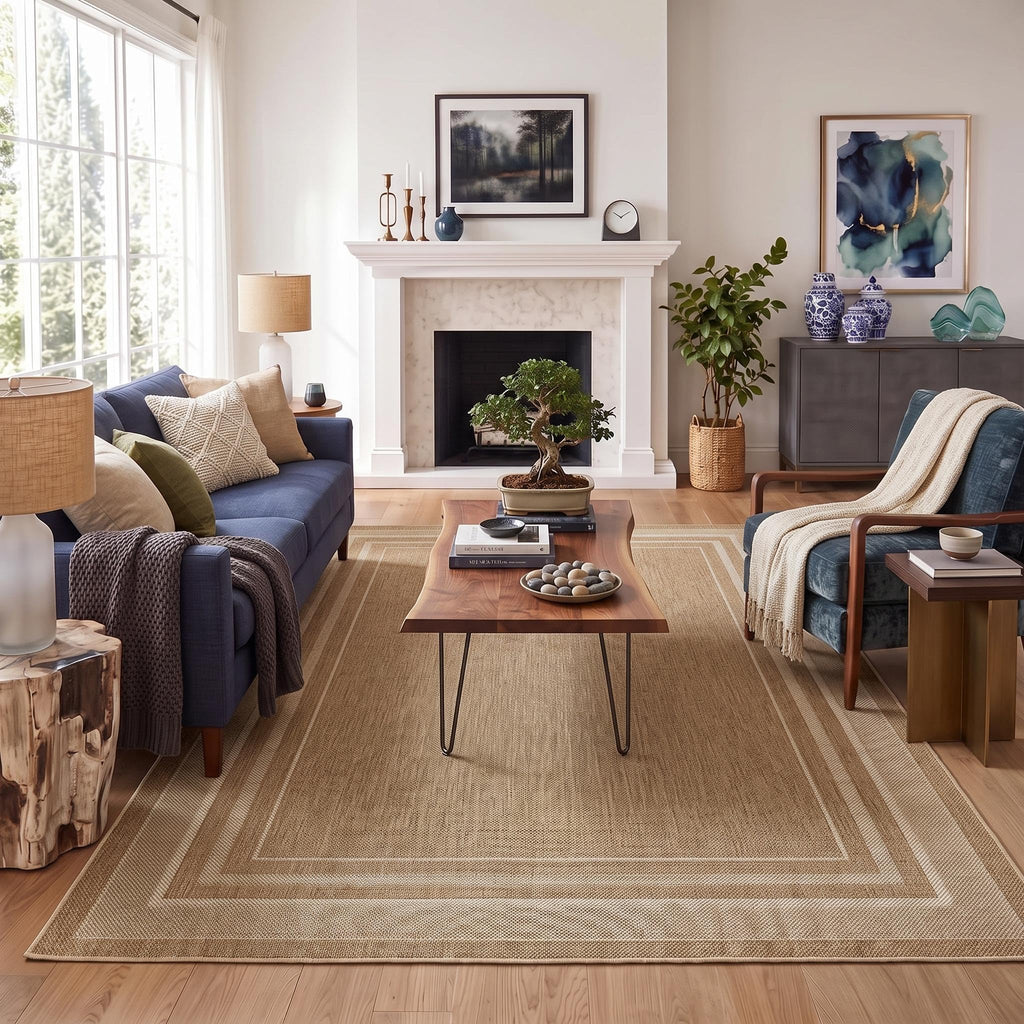 5x7 Washable Rug Solid Easy Jute Living Room Rugs