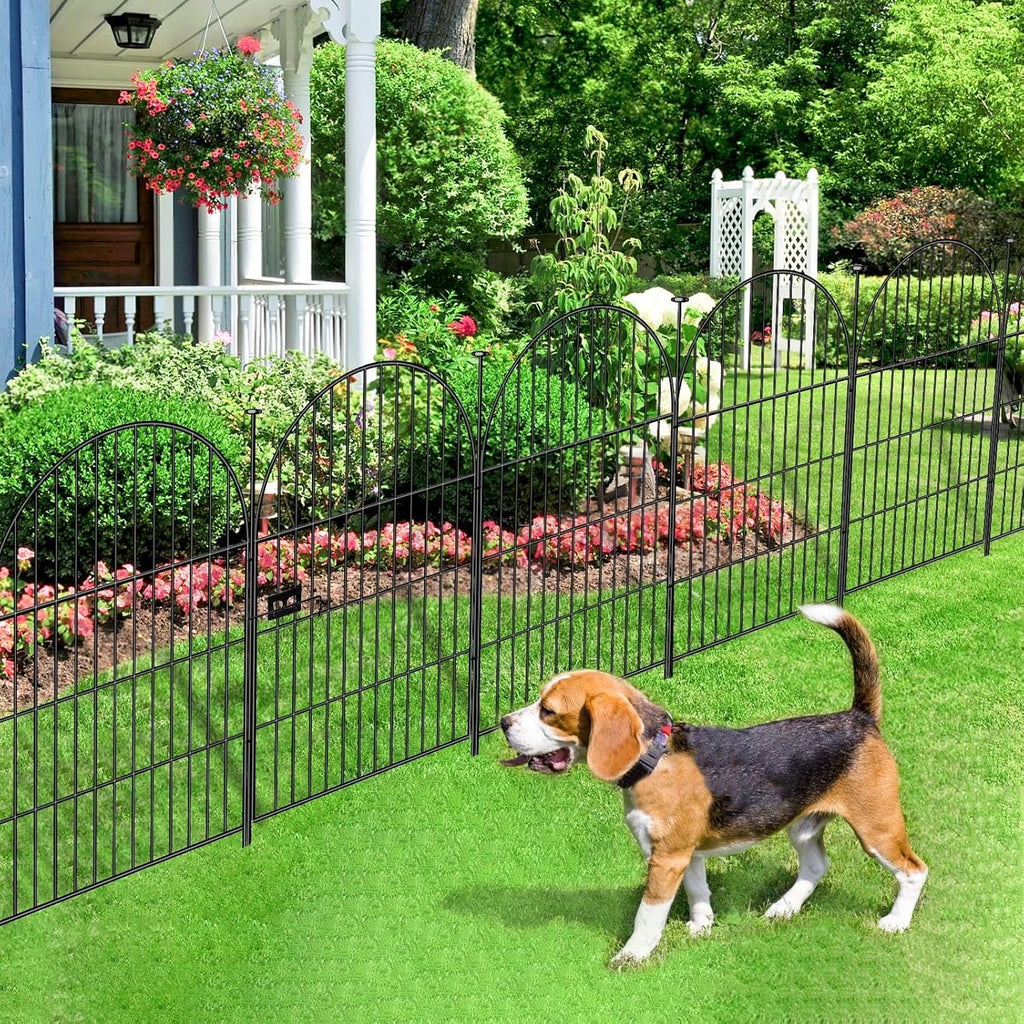 Tall Garden Fence Animal Barrier with Gate, 40 in(H)×43.7ft(L) 20 Panels No Dig Fence for Dogs, Rustproof Metal Wire