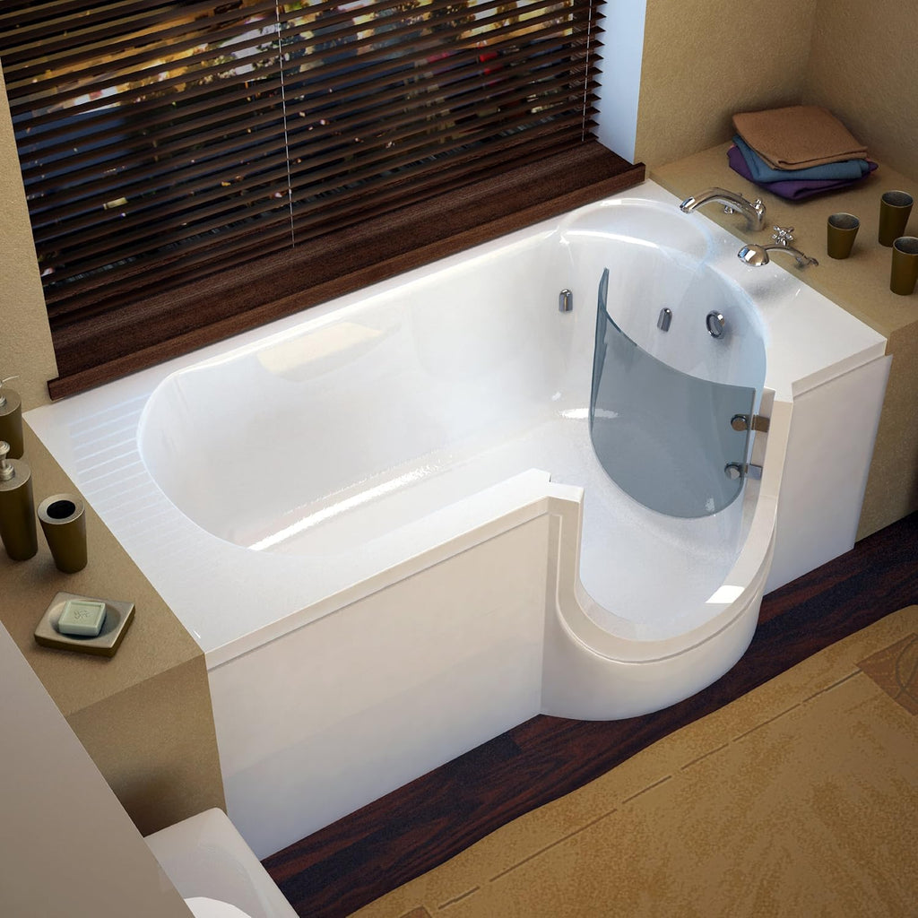 MTSI3060RWS Step In 30 by 60 by 22-Inch Soaker Bathtub Spa Right Side Door, White