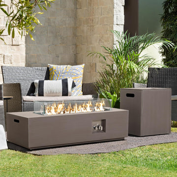 42’’ Propane Fire Pit Table Set with Tank Holder, CSA Certifed 50,000 BTU Outdoor Firepit Table