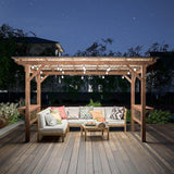 13' x 6.5' Wooden Grill Gazebo Metal Roof, Bulbs, Bar Counte - Image 7