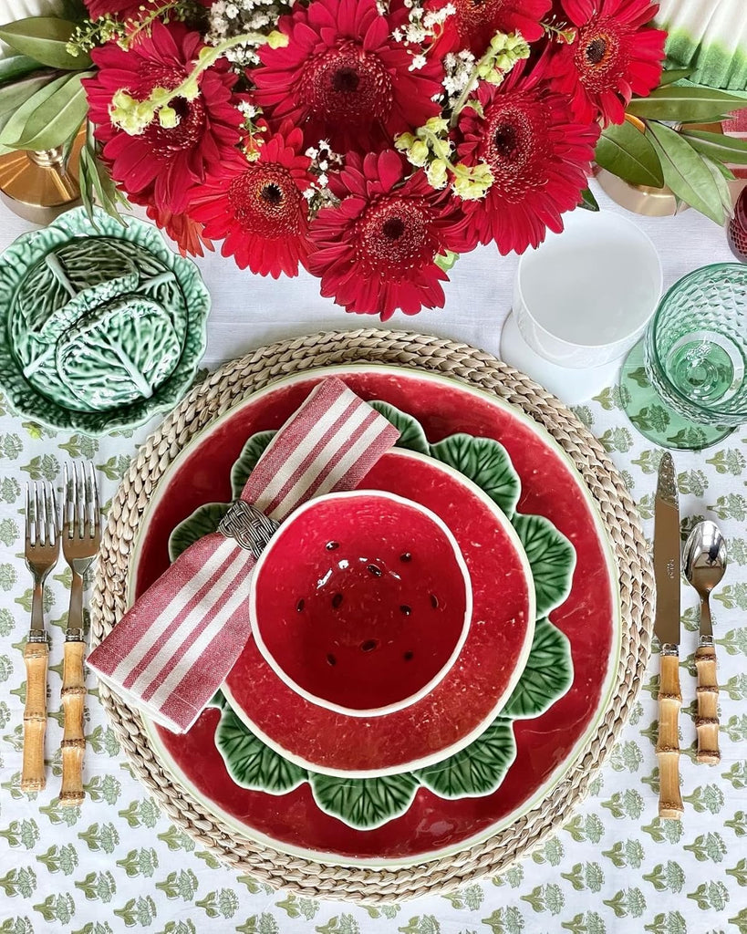 Tablecloth 100% Cotton 60x90 Inch Indian Block Print Rectangle Table Cover, Washable Table Cloth