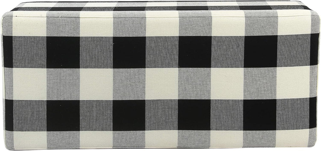 36" Storage Ottoman Bench with Hinged Lid - Black Buffalo Plaid
