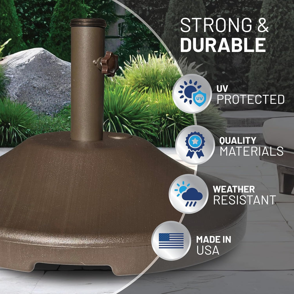 30 Pound Umbrella Base - Weighted Umbrella Base for Use with Patio Table - Heavy Duty Base- Made in The USA