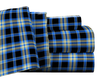 Flannel Deep Pocket Set with Oversized Flat Sheet, Twin XL, Ashby Plaid