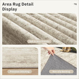 8x8 Beige Round Rug 8ft Living Room Circle Rug Vintage Round Area Rug Non Slip Indoor Carpet for Apa