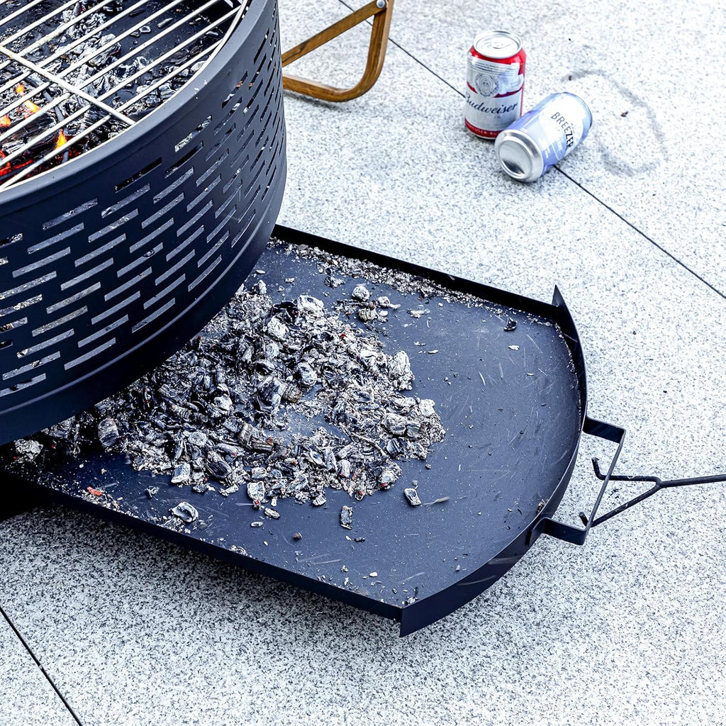 32" Wood Burning Fire Pits with Grill & Lid, Fire Pit Table for Outside with Waterproof Cover & Fire Poker