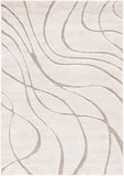 Florida Shag Collection Area Rug - 5'3" x 7'6", Cream & Beige, Non-Shedding & Easy Care