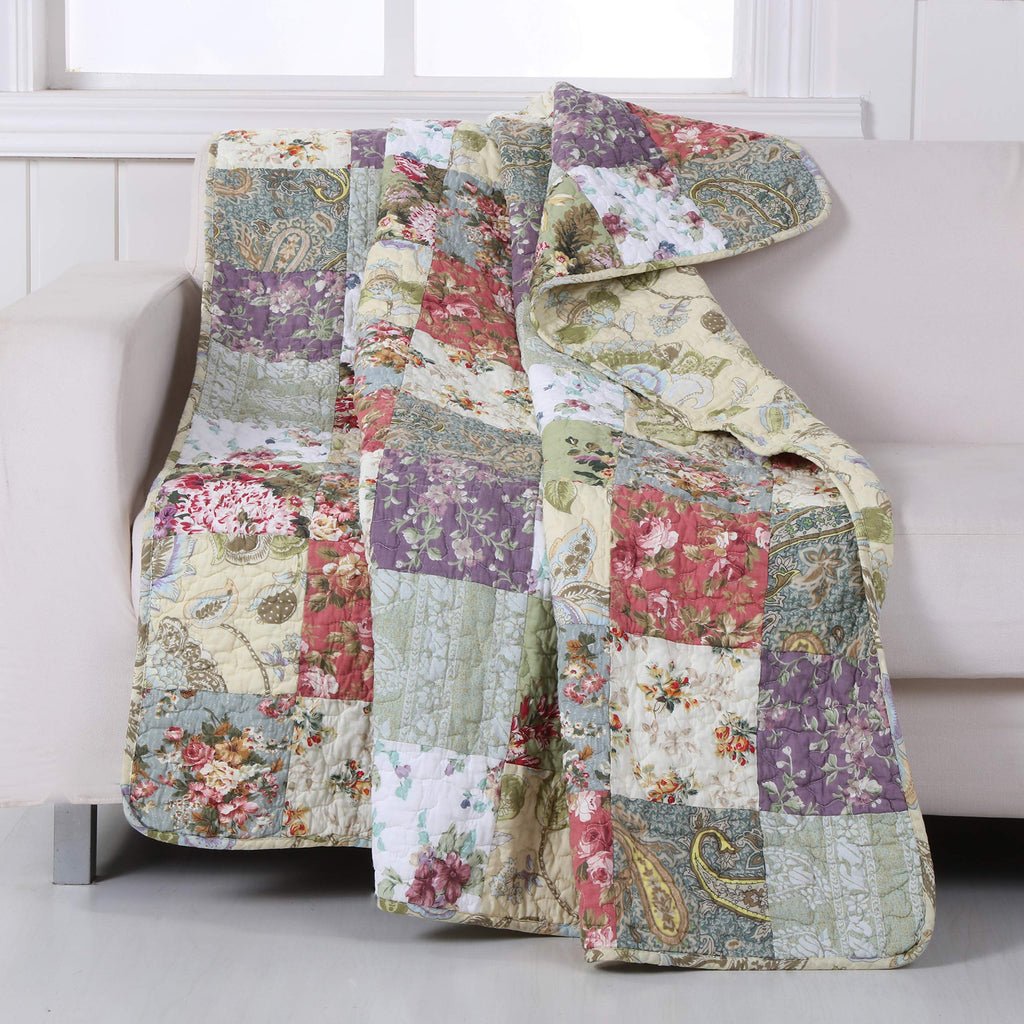 Home Blooming Prairie Quilted Patchwork Throw