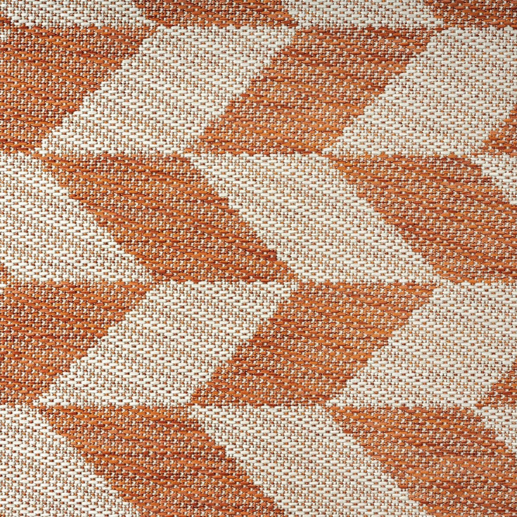 Patio Country Calla Contemporary Herringbone Indoor/Outdoor Area Rug, Orange/Ivory , 5'2"x7'2"