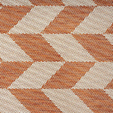 Patio Country Calla Contemporary Herringbone Indoor/Outdoor Area Rug, Orange/Ivory , 5'2"x7'2"