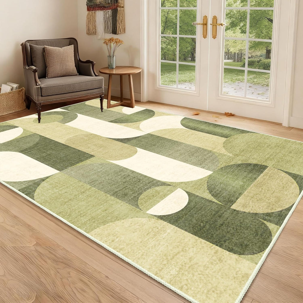 Green Rug 3x5 Washable Area Rugs Living Room