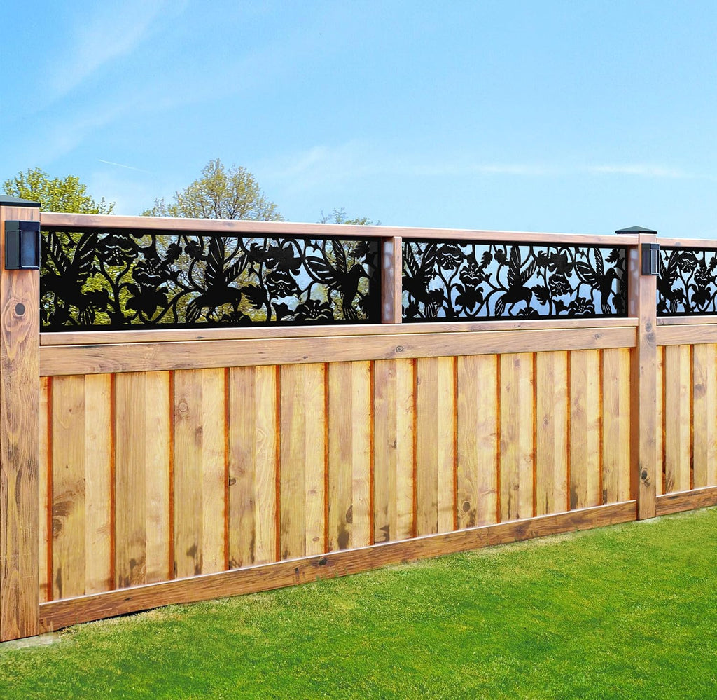 Hummingbird Fence Topper Panels, Aluminum Topper for Garden & Yard Privacy, Privacy Insert, Decorative Exterior Fence
