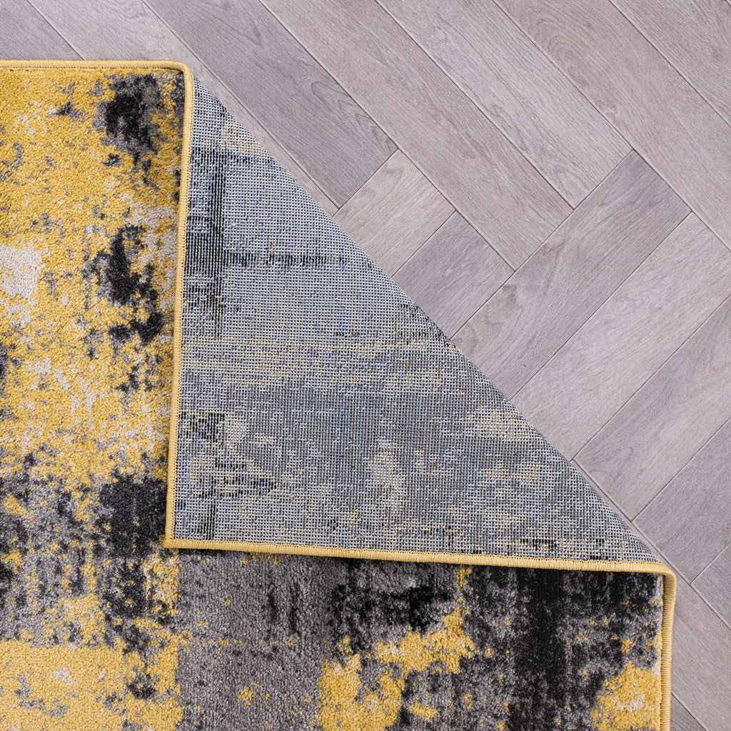 Modern Abstract Design Non Shedding Soft Ideal for Living Room,Bedroom,Kitchen Area Rug Yellow
