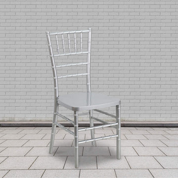 Silver Resin Ballroom Chair, 2-Pack
