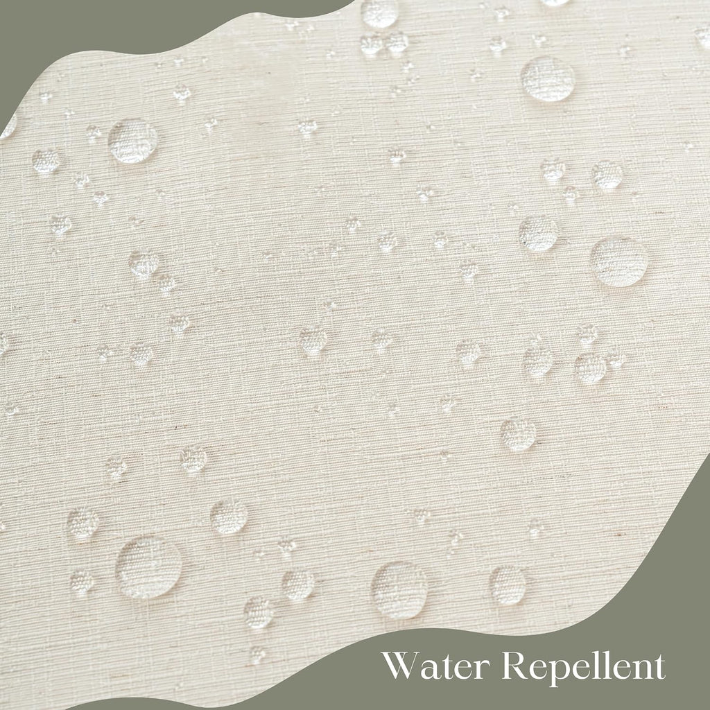 Natural Linen Shower Curtain, Farmhouse Bath Decor Slub Texture Neutral Elegant Long Shower Curtain with Hooks, 72" x