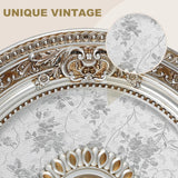 24.4 inch Decorative Ceiling Medallion for light fixtures, Silver and Gold Finish