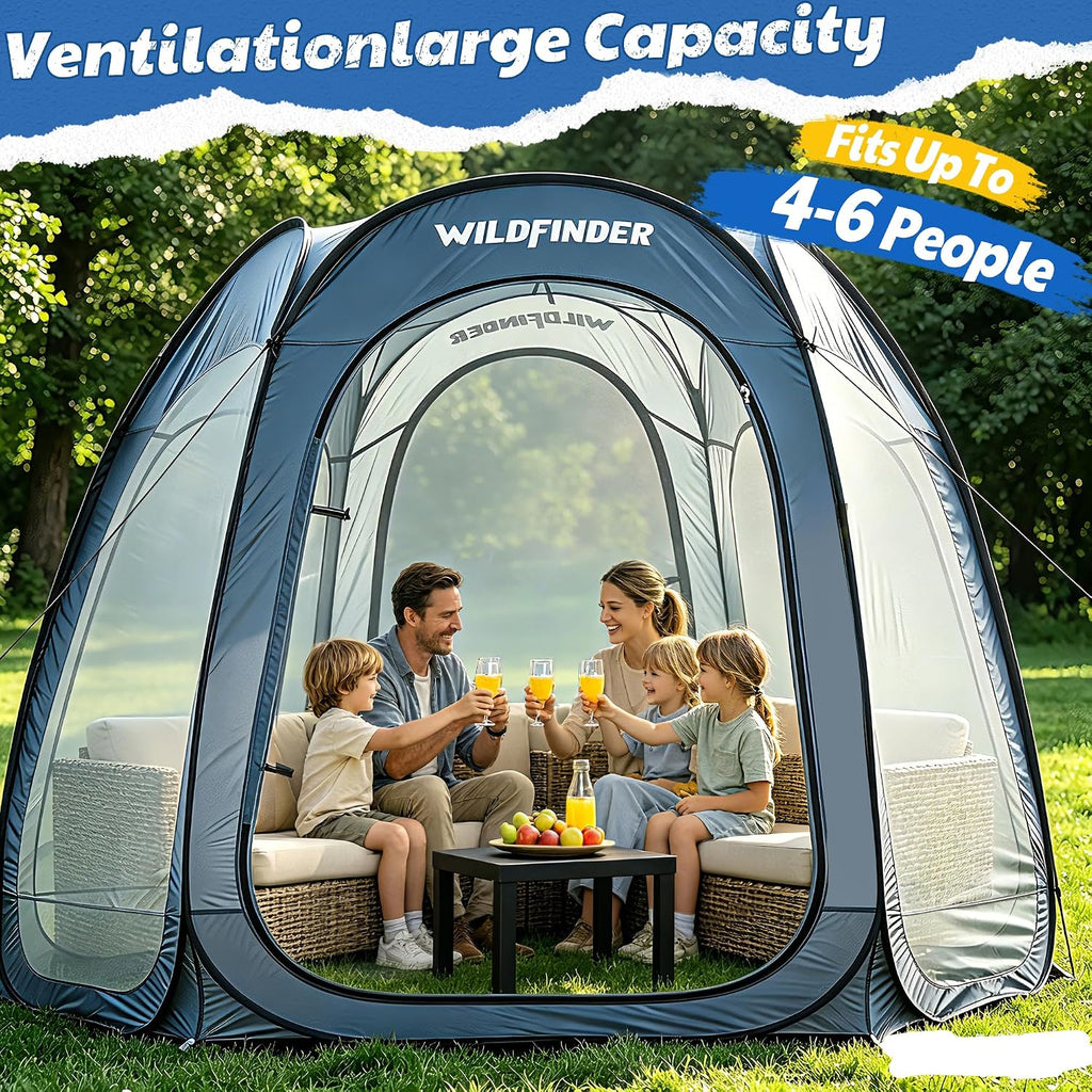 10x10 Pop Up Screen House Tent, Portable Screened Canopy with Mesh Walls, Waterproof Instant Gazebo