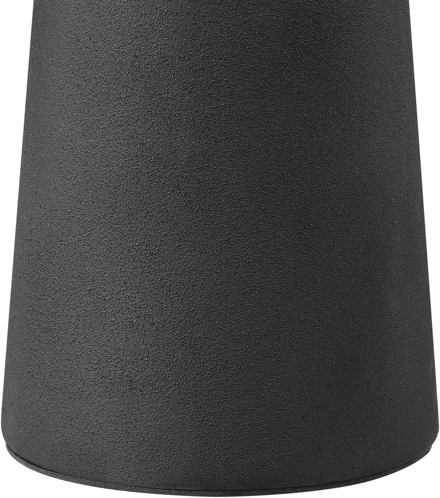 Novogratz x 18" Ceramic Table Lamp, Matte Black, Off-White Tapered Fabric Shade, in-Line Rocker Switch