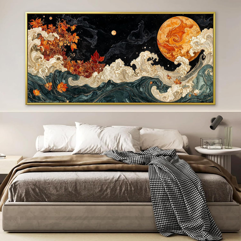 Large Wall Art Gold Framed Wall Art Prints Boho Abstract Colorful Canvas Art Wall Decor Painting Pictures Abstract
