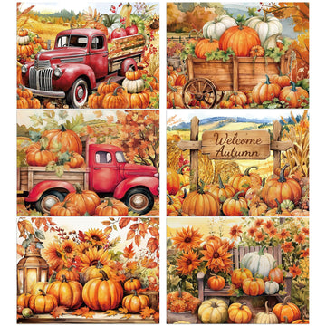 Fall Placemats Set of 6 Thanksgiving Pumpkin Plastic Table Mat 17×13×0.04in