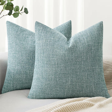 Pack of 2 Decorative Linen Burlap Coastal Pillow Covers Farmhouse Boho Accent Pillowcases for Sofa Car Couch Bedroom