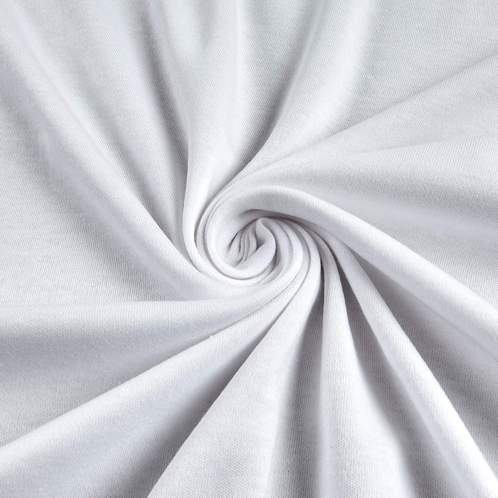 Cotton Interlock Stretch Knit White, Fabric by the Yard