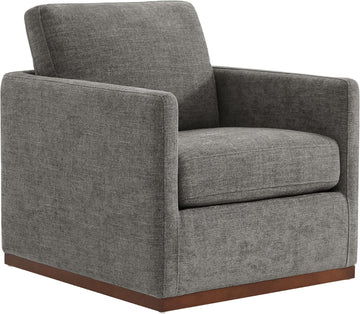Swivel Accent Chair, FSC Certified Mid Century Modern Arm Chair , Fully Assembled, Grey