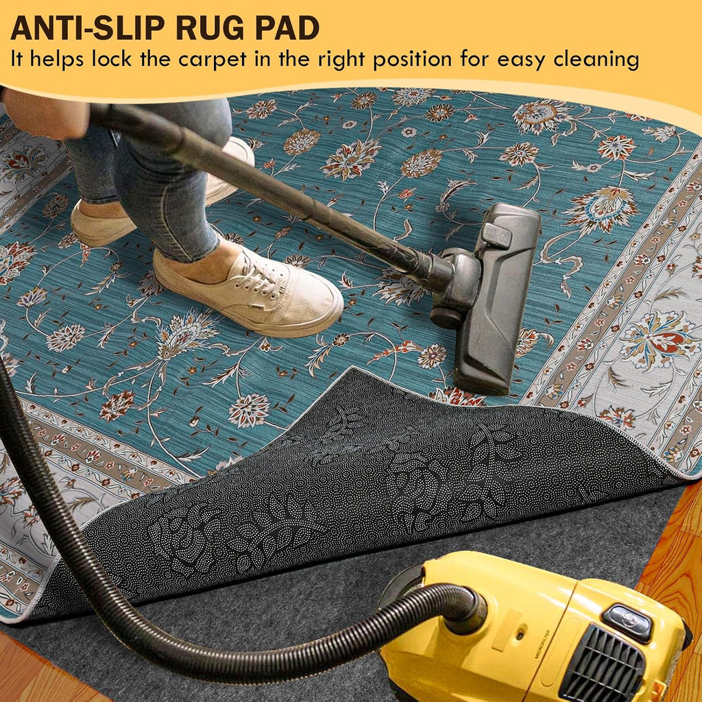 Waterproof Rug Pad 9x12 Ft, Under Area Carpet Padding, Non Slip Felt Rug Pads for Hardwood Floors, Protective - Set of 108