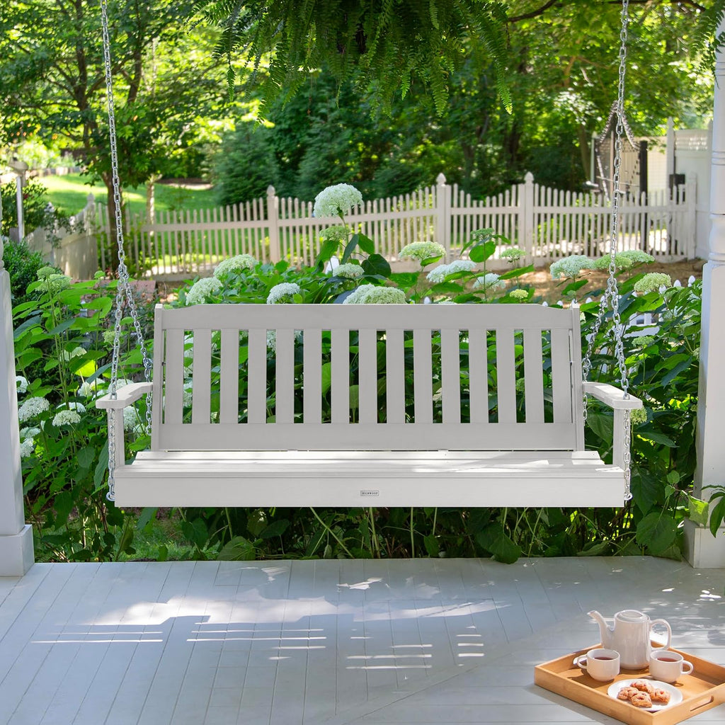 AD-PORL1-WHE Lehigh Porch Swing, 5 Feet, White